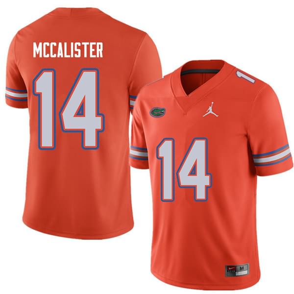 Men's NCAA Florida Gators Alex McCalister #14 Stitched Authentic Jordan Brand Orange College Football Jersey WTS6565IB